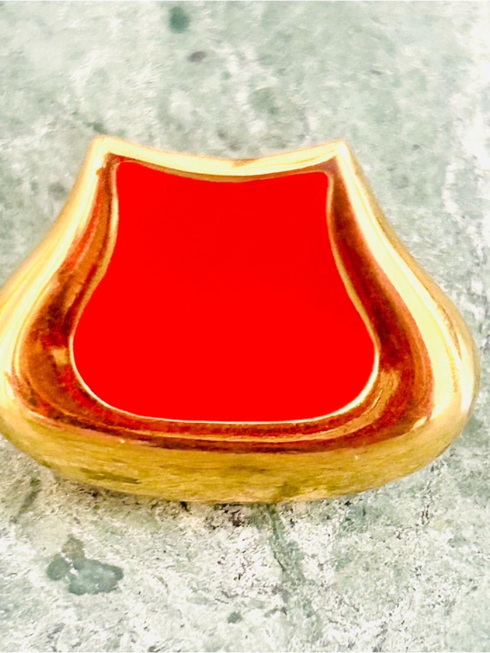 Vintage Monet Red Enamel gold plated Clip-OnEarrings 70- 80s Statement - Picture 6 of 9